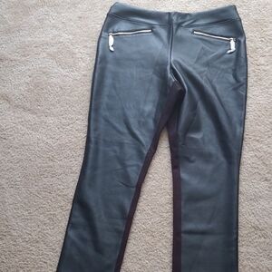 Belle by Kim Gravel Black Faux Leather Leggings